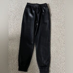 Faux leather joggers
